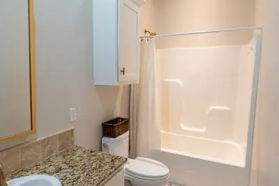 Guest Bathroom — Brass and granite
