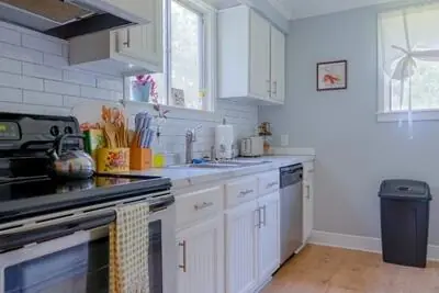 Range — And subway tile